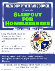 Sleepout for Homelessness @ Aiken Motorcycle